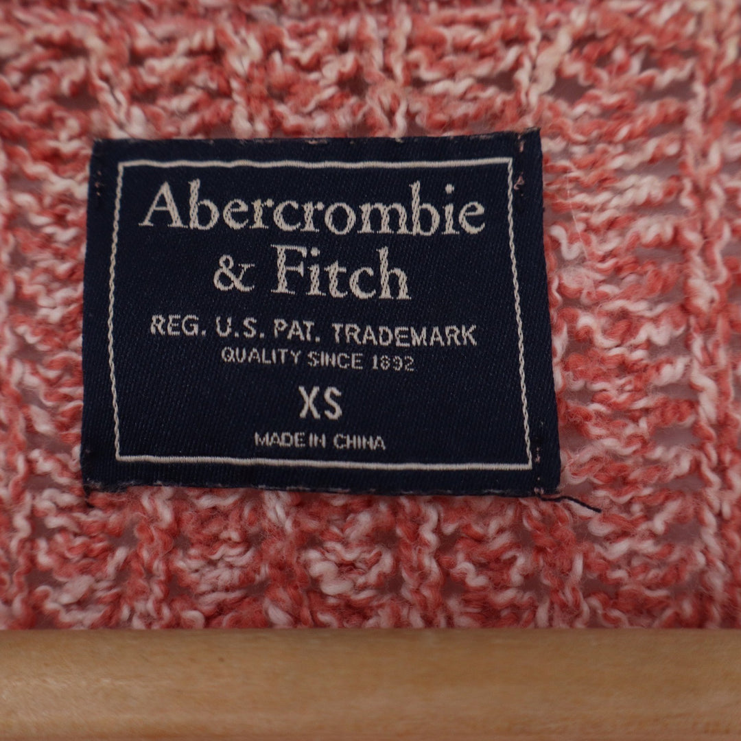 Abercrombie & Fitch Marled Orange Open Front Cardigan Sweater XS Patch Pockets