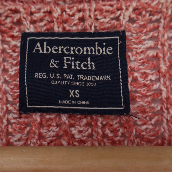 Abercrombie & Fitch Marled Orange Open Front Cardigan Sweater XS Patch Pockets