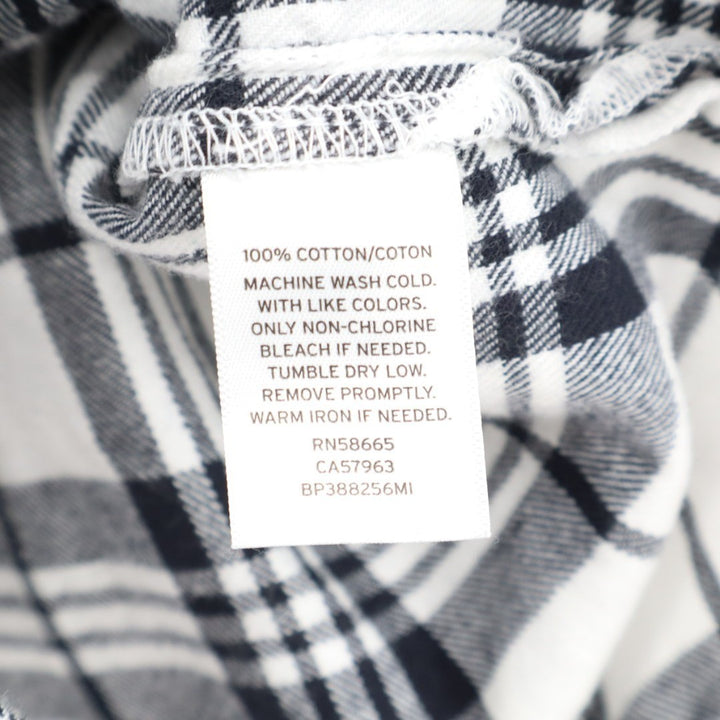 Bp. Flannel Plaid Boxy Shirt Womens S Ivory Black Cotton Spread Collar Button Up