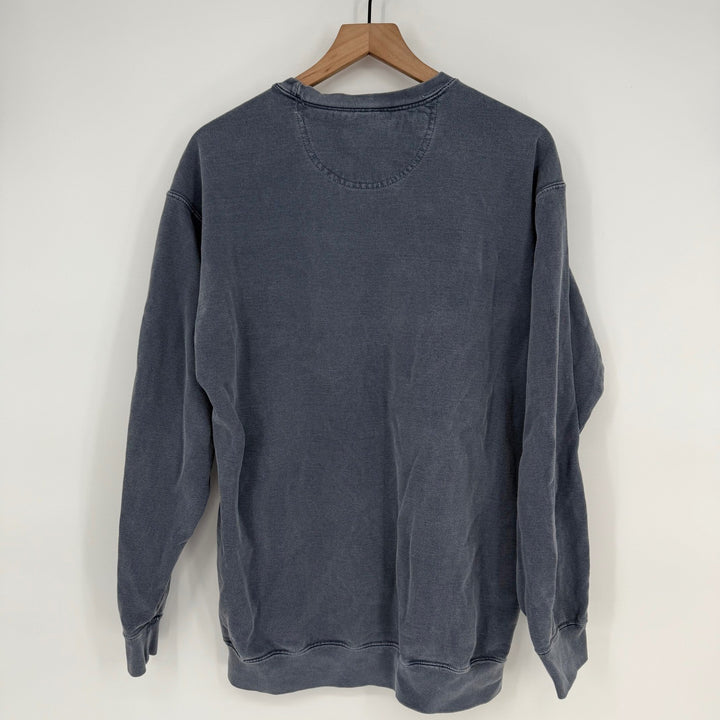 Comfort Colors Gray Embroidered Crest Sweatshirt Long Sleeve Crewneck Size L