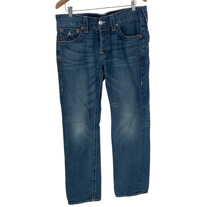 True Religion World Tour Jeans Mens Size 33 Button Fly Denim Blue USA Made