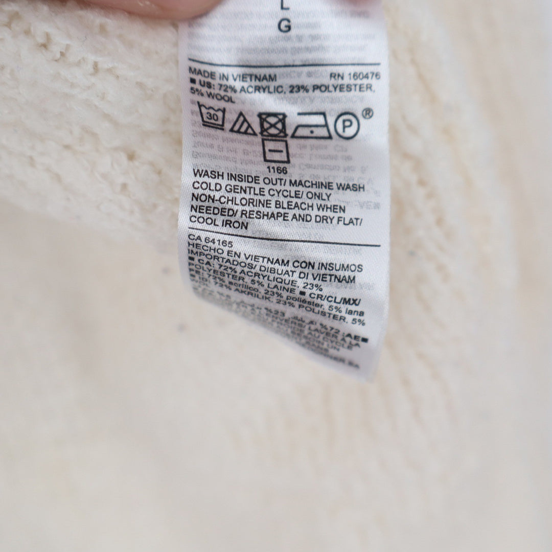 Old Navy Womens Cream Open Front Longline Cardigan Sweater Wool Blend Large