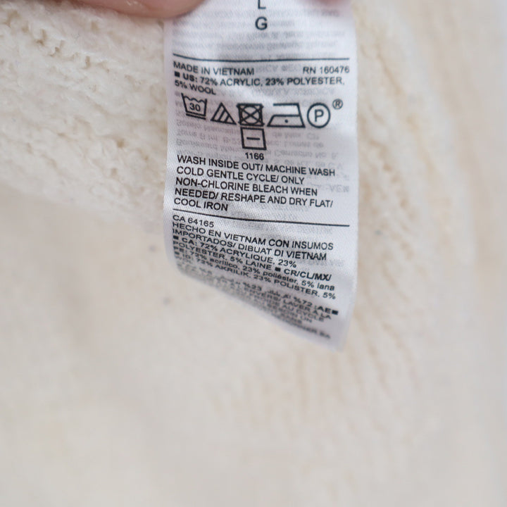 Old Navy Womens Cream Open Front Longline Cardigan Sweater Wool Blend Large