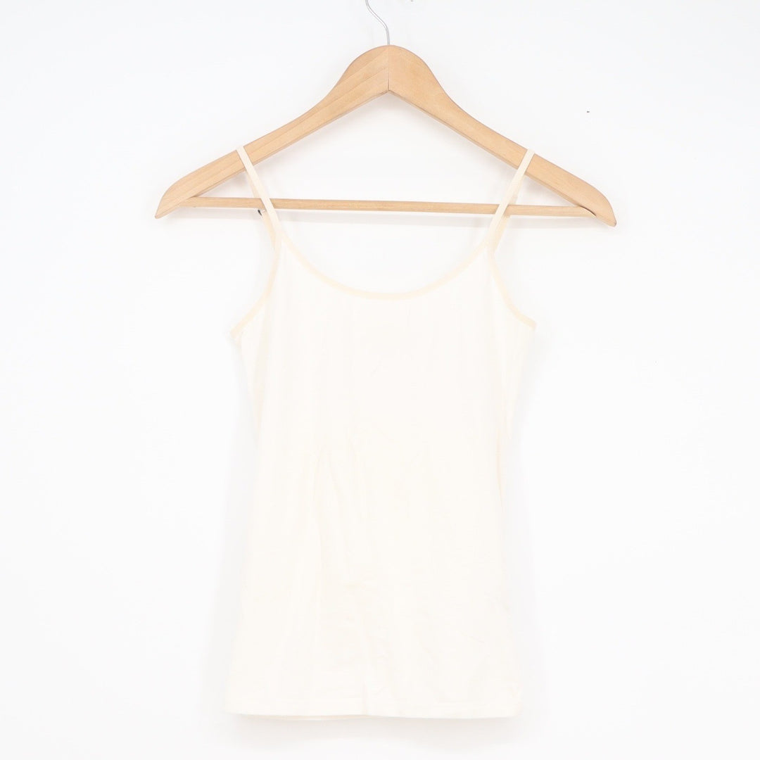 Hollister Womens Cream Cotton Blend Adjustable Strap Camisole Tank Top Small