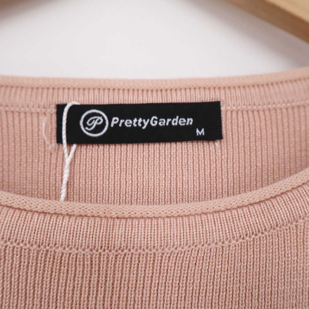 PrettyGarden Tank Top Womens M Pink High-Low Ribbed Knit Muscle Tee NEW