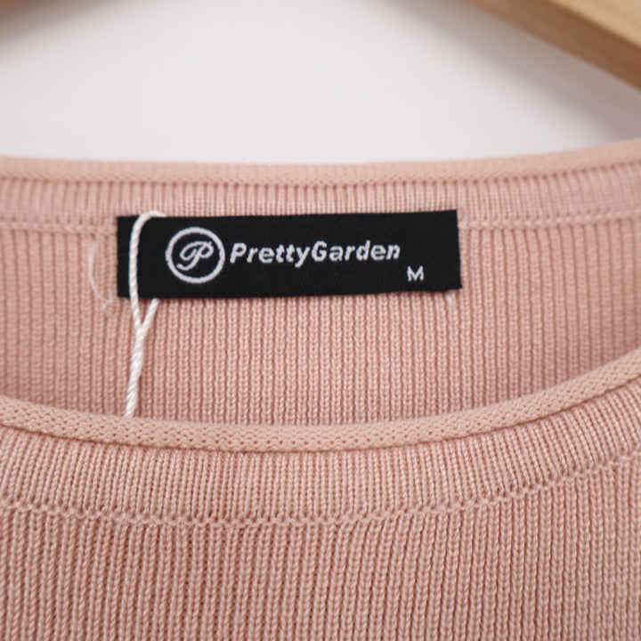 PrettyGarden Tank Top Womens M Pink High-Low Ribbed Knit Muscle Tee NEW