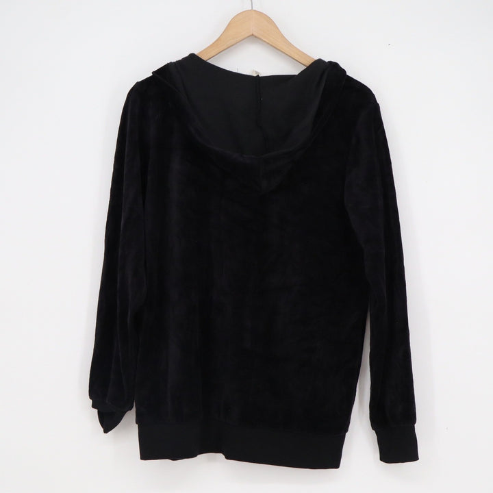 Jessica Simpson Maternity Velour Hoodie Black V-Neck Pullover Small