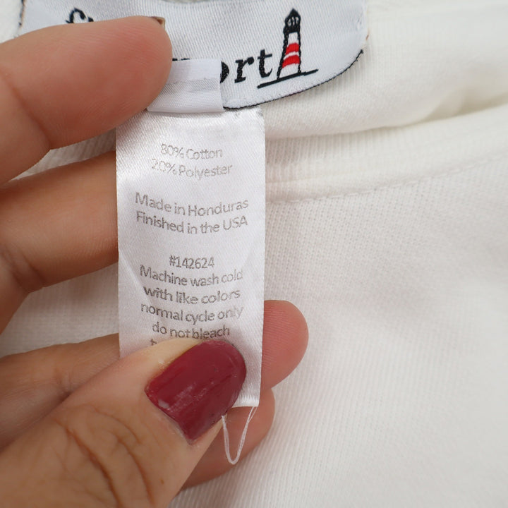 Firstport Sweatshirt Unisex S Montauk NY Gel Prose Cream Graphic Pullover