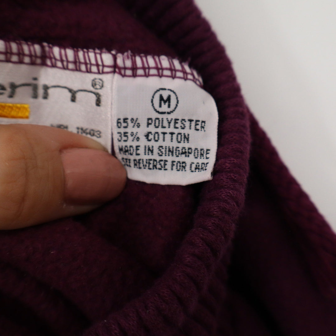 Interim Vintage Burgundy Maroon High Waisted Fleece Sweatpants Joggers M