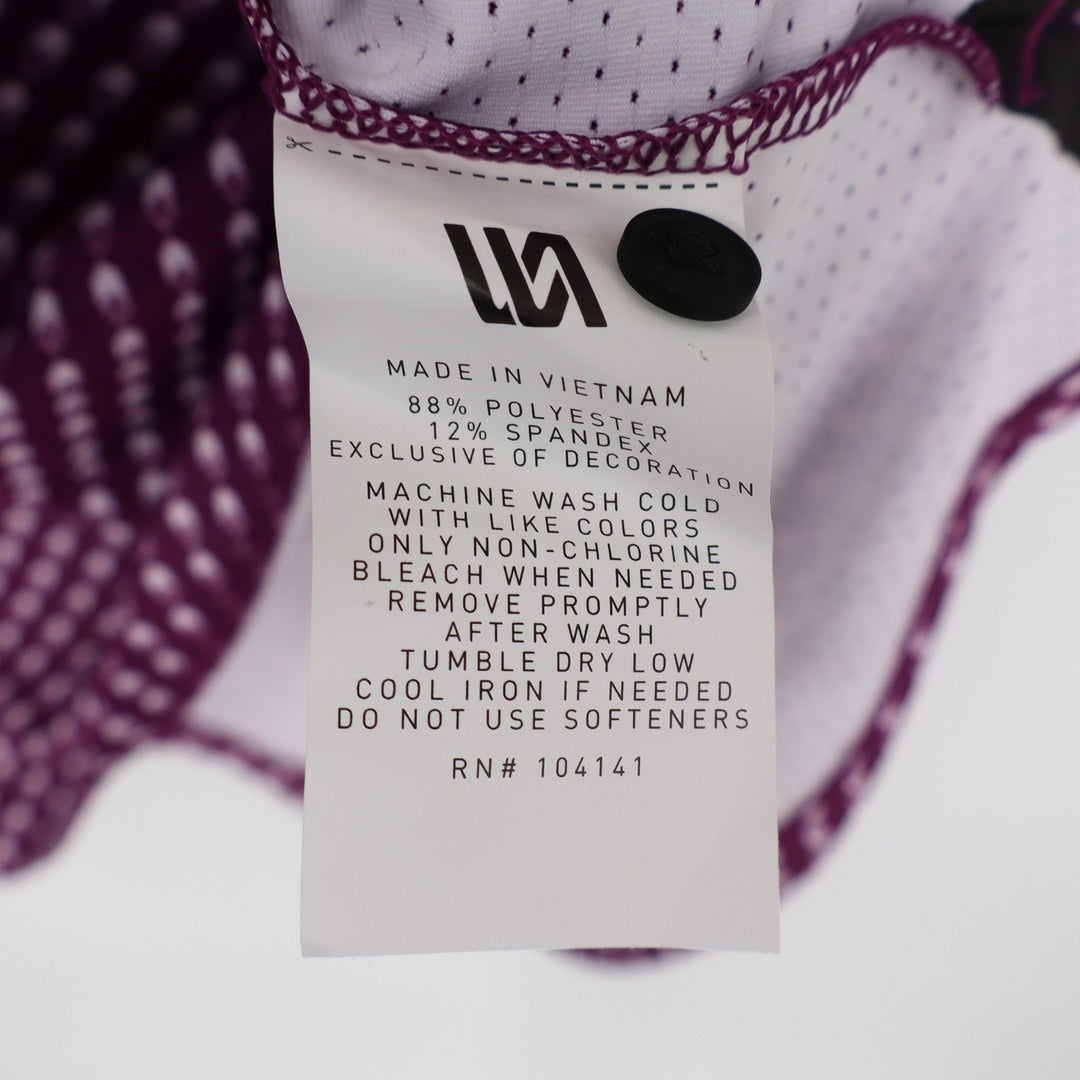 VRST Mens Contrast Printed Polo Shirt Black Cherry Geometric Golf Top Large