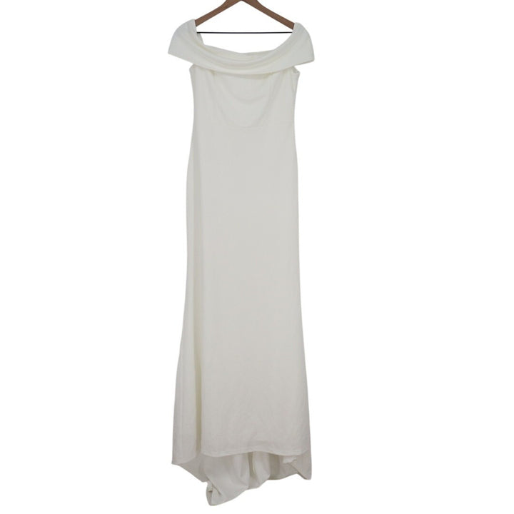 Lulus Exceptional Romance Maxi Dress Womens Large White Off-the-Shoulder Mermaid