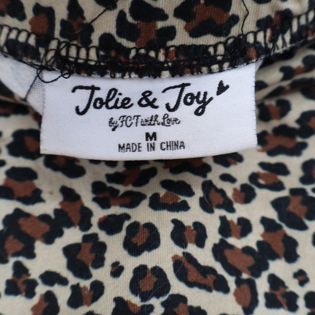 Jolie & Joy Leopard Print Tube Top Womens Medium Ruched Strapless