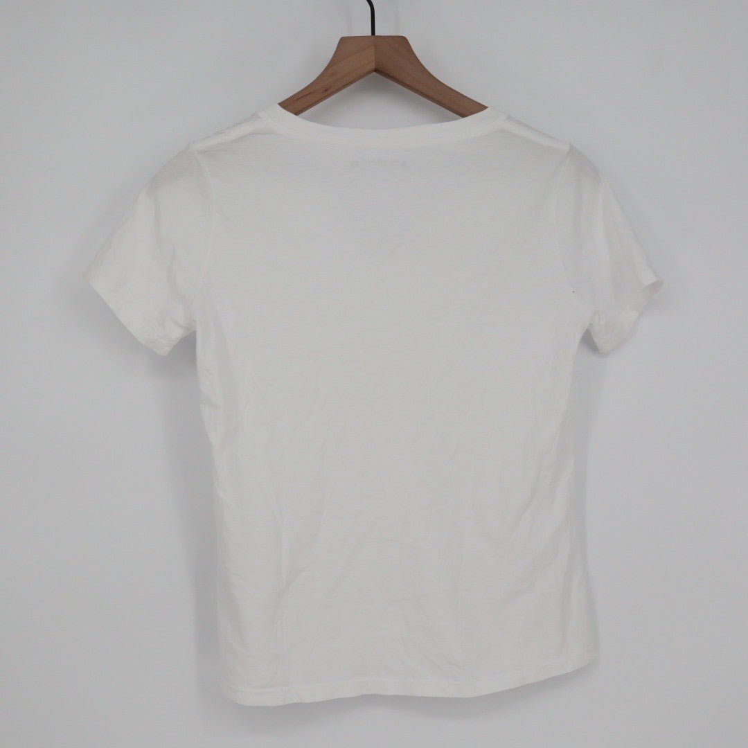 American Giant Classic V Neck T Shirt White Cotton Made USA Size XS