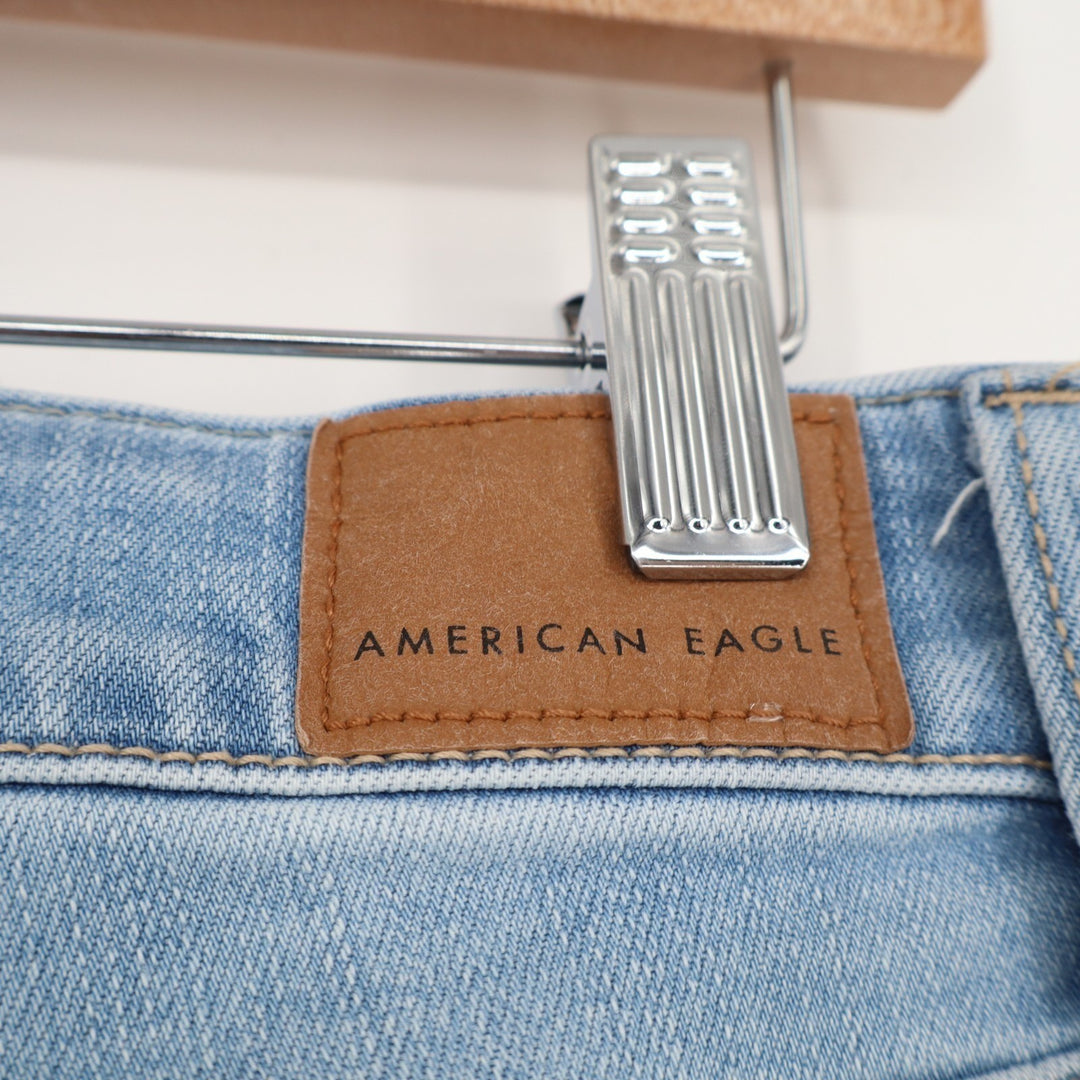 American Eagle Outfitters Jeans Womens 8 Blue Denim Next Level Stretch Raw Hem