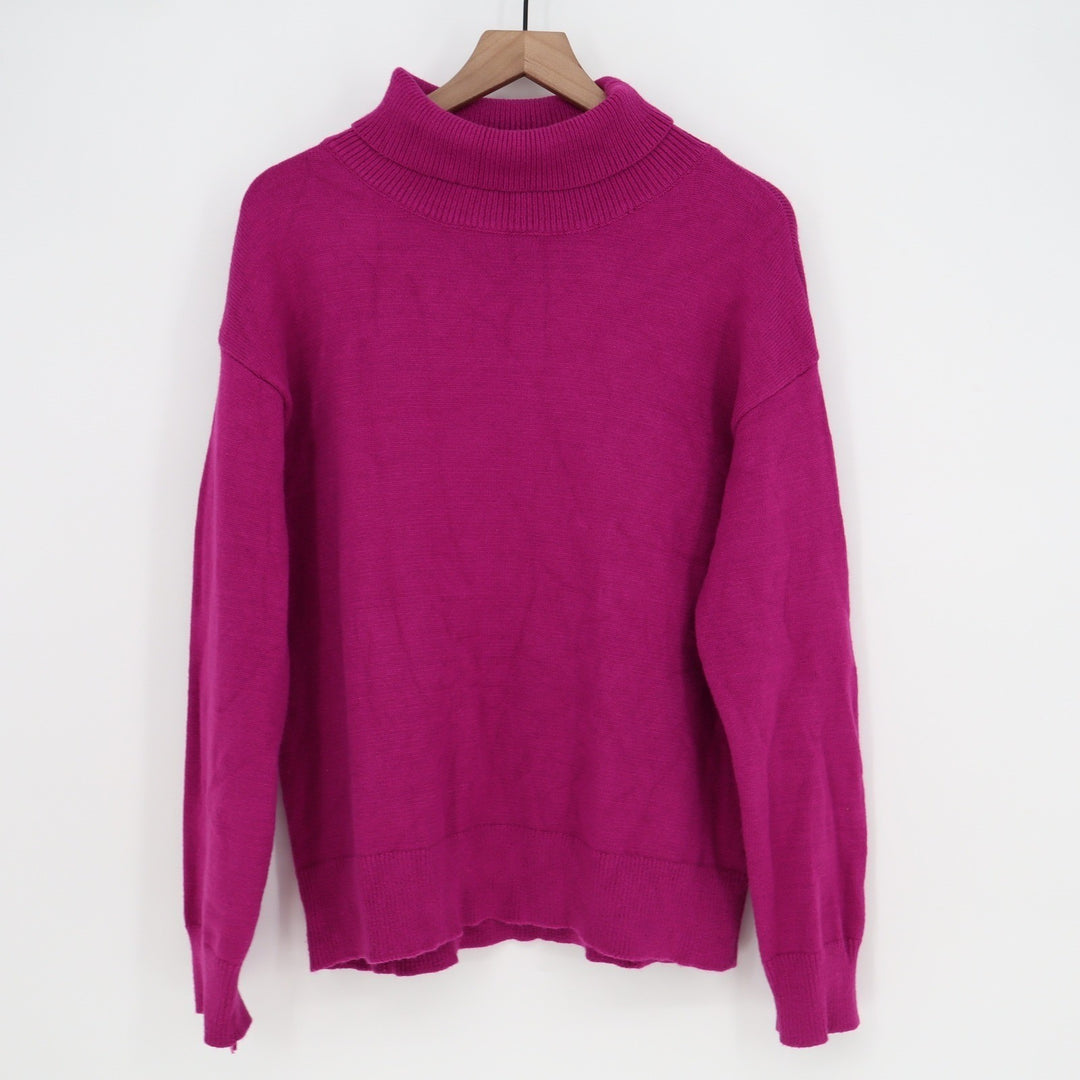 VICI Magenta Mock Neck Relaxed Knit Sweater L