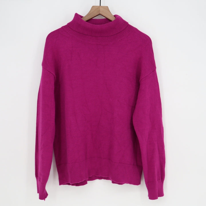 VICI Magenta Mock Neck Relaxed Knit Sweater L