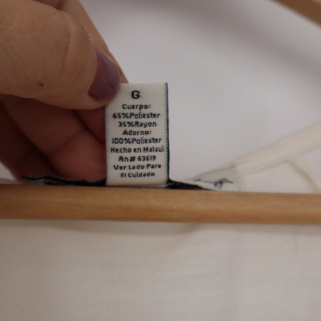 French Laundry Cream Sheer Raglan 3/4 Sleeve Tie Front Blouse Large
