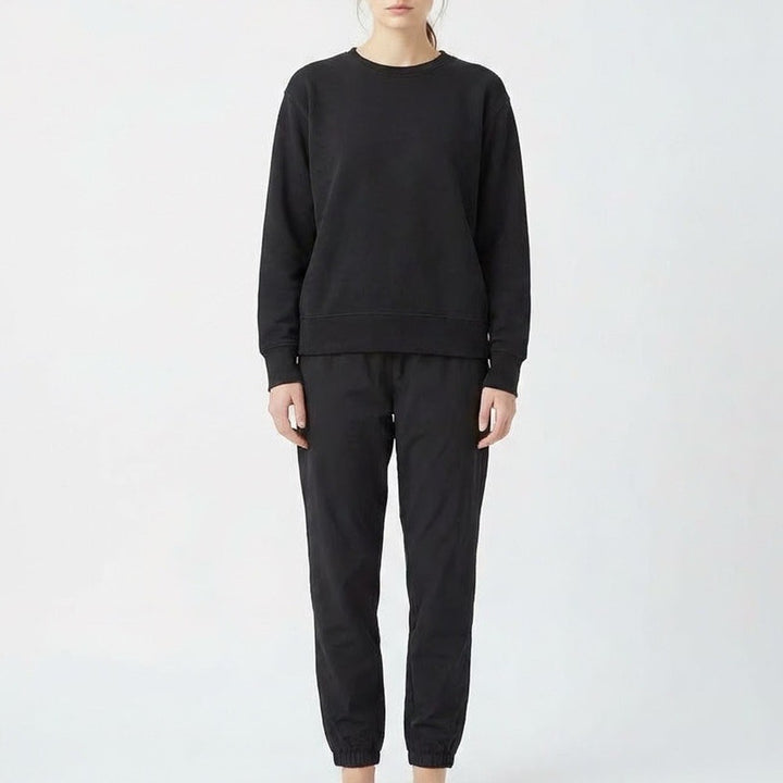 Naked Wardrobe Black Crewneck Sweatshirt and Joggers Lounge Set M
