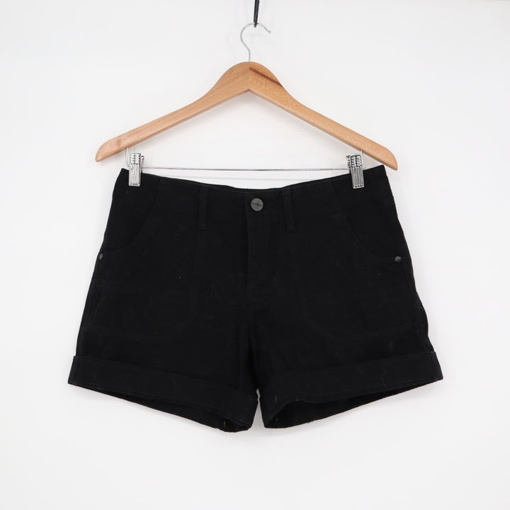 Sanctuary Classic Globe Trotter Shorts Womens 27 Black Denim 100% Cotton Cuffed