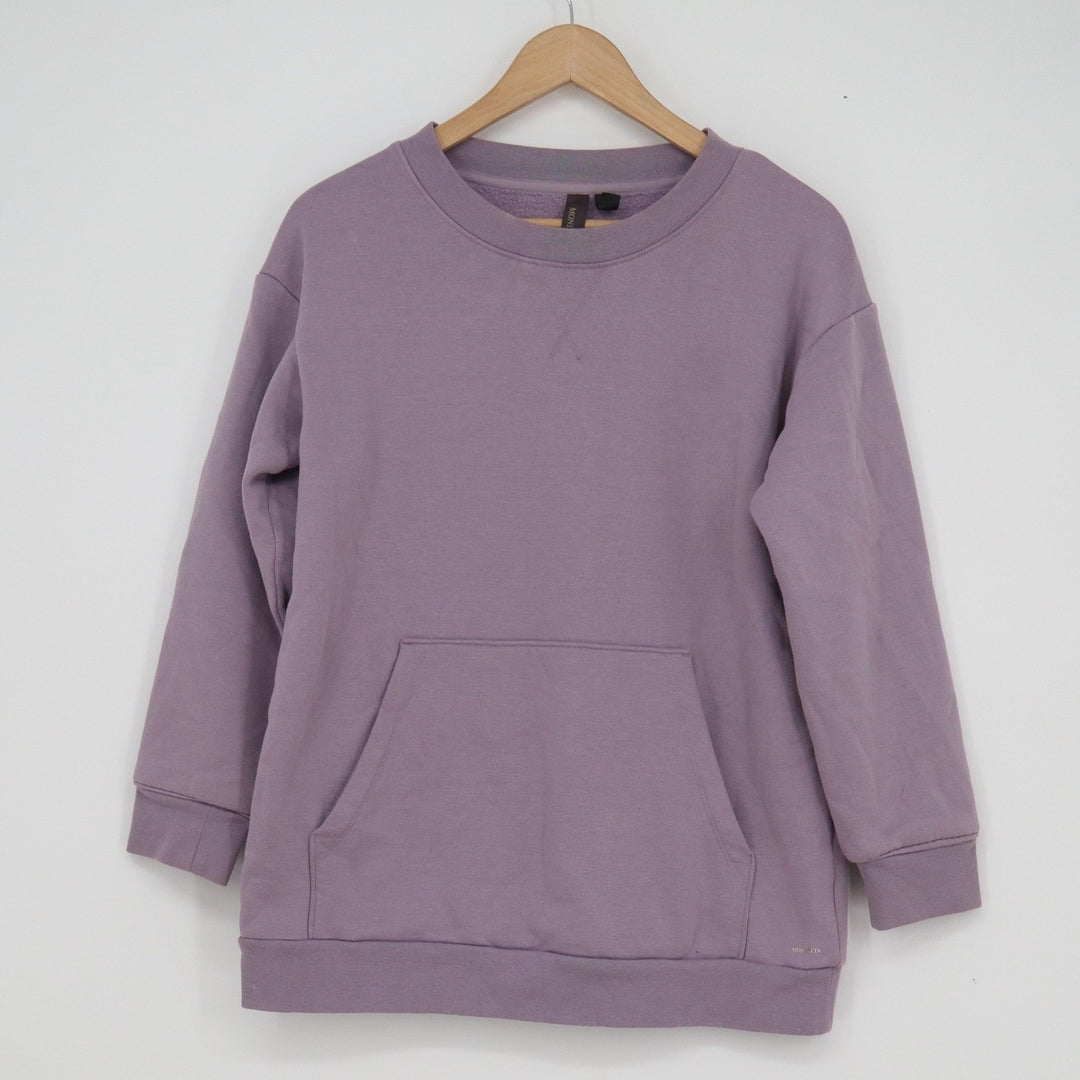 Mondetta Womens Purple Mauve Crewneck Sweatshirt Kangaroo Pocket Small
