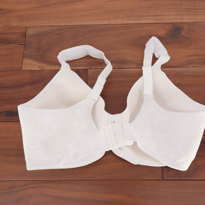 Glamorise Coolest Smoothing T-Shirt Bra Women 34D White Stretch Padded Underwire