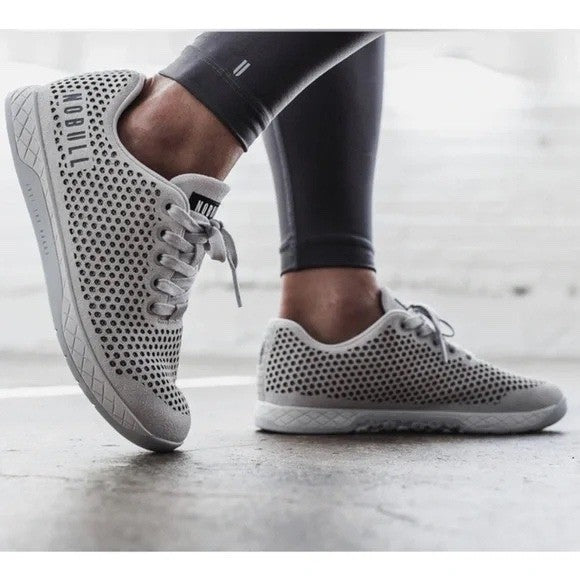 NOBULL Trainers Grey Perforated Athletic Shoes Women's Size 8.5