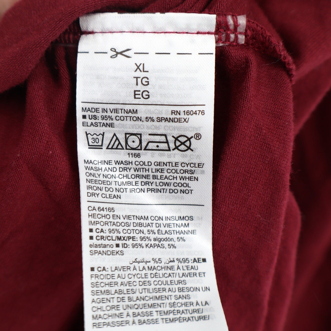 Old Navy Maternity Fitted V-Neck Long Sleeve Ruched Top Burgundy XL