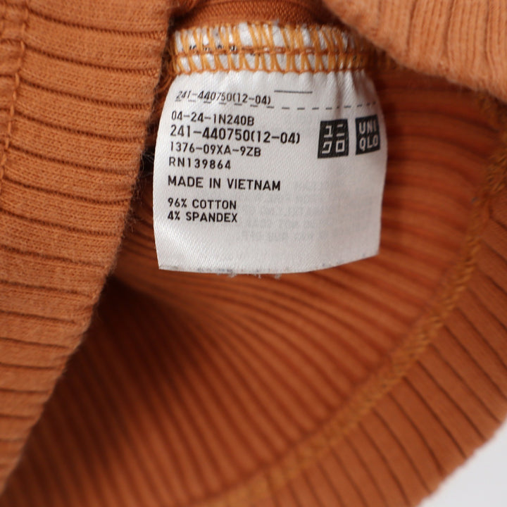 Uniqlo Womens Ribbed Mock Neck Tank Top Terracotta Orange Size M
