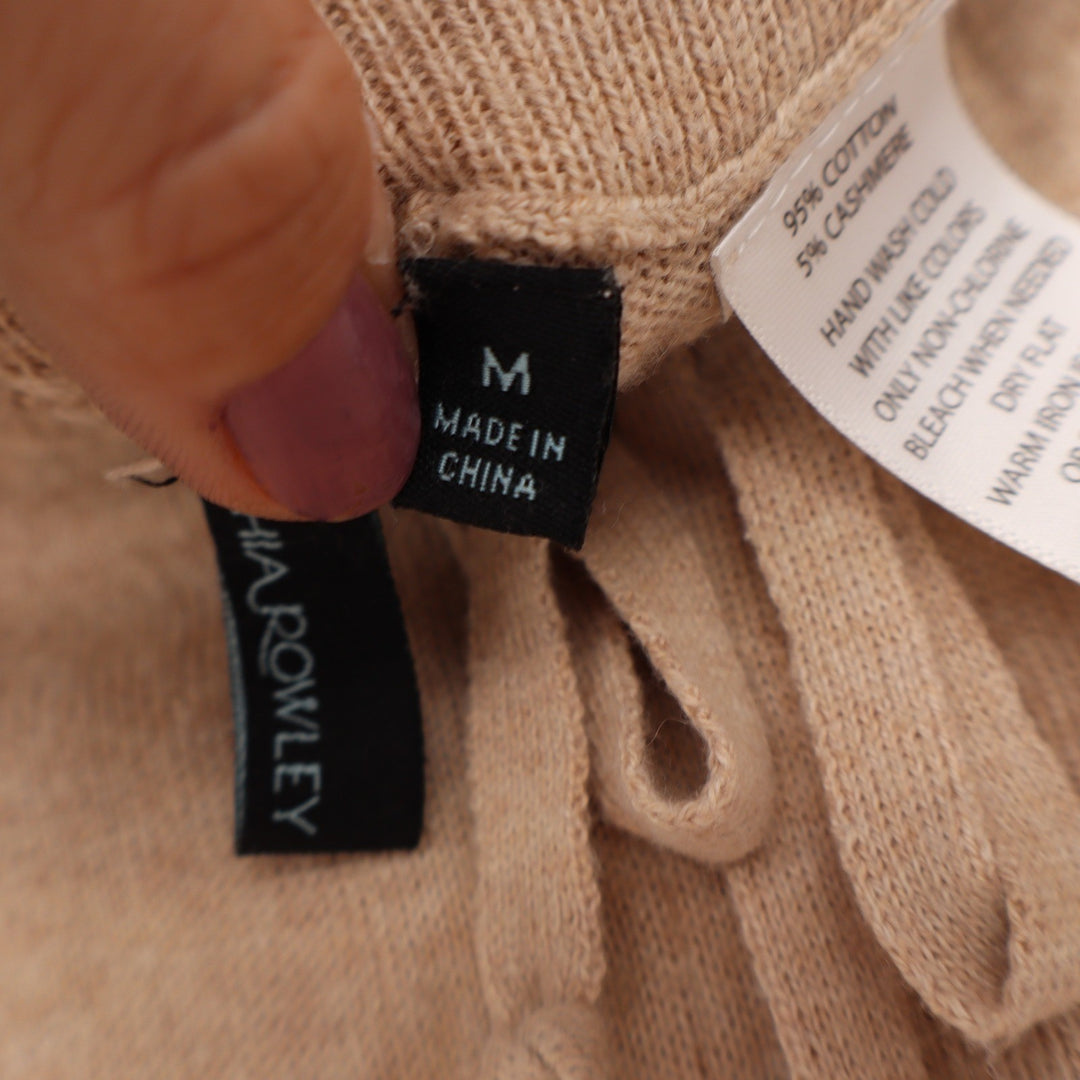 Cynthia Rowley Tan Beige Cotton Cashmere Knit Jogger Pants Womens Medium
