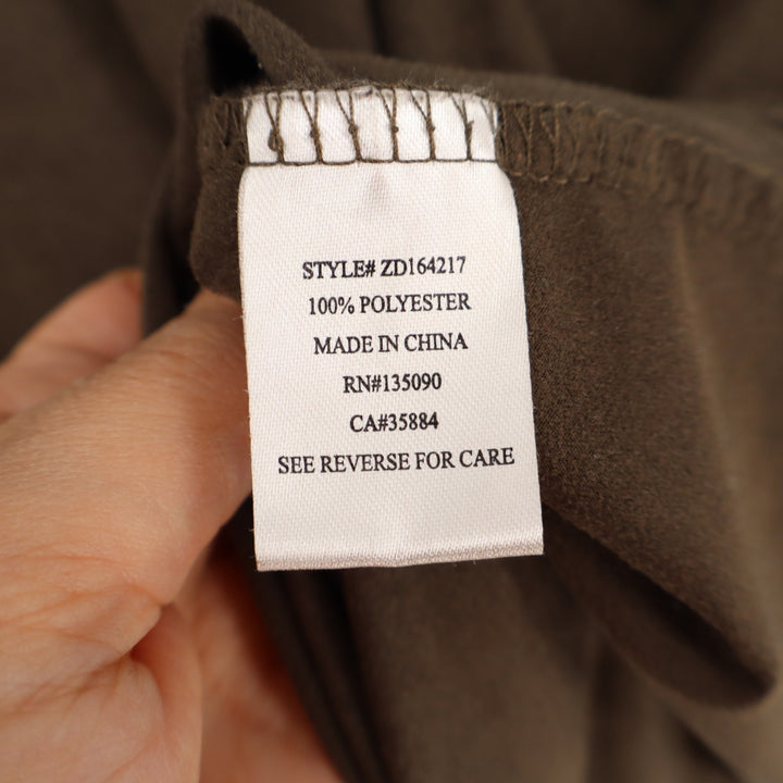 Z Supply T-Shirt Dress Womens Medium Brown V-Neck Front Pocket Short Sleeves