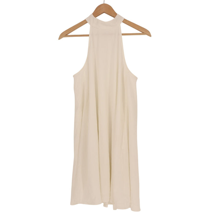 Lulus Love of Mine Swing Mini Dress Womens Small White Halter Neck Keyhole Back