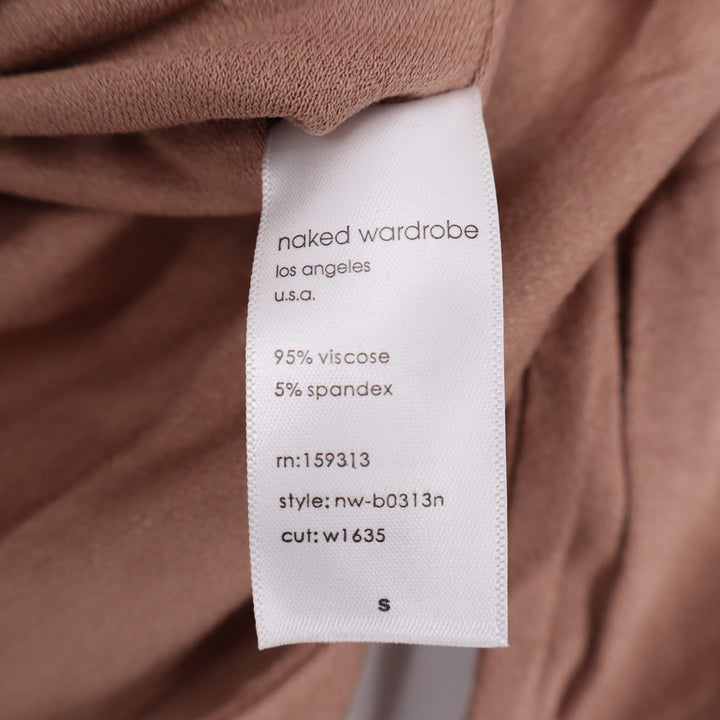Naked Wardrobe Mauve Brown Long Sleeve Turtleneck Bodysuit Small