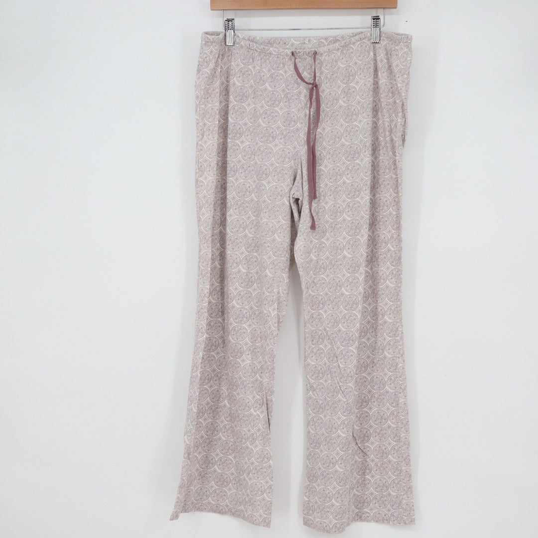 Gilligan & O'Malley Lavender Medallion Pajama Pants XL Wide Leg Cotton Blend