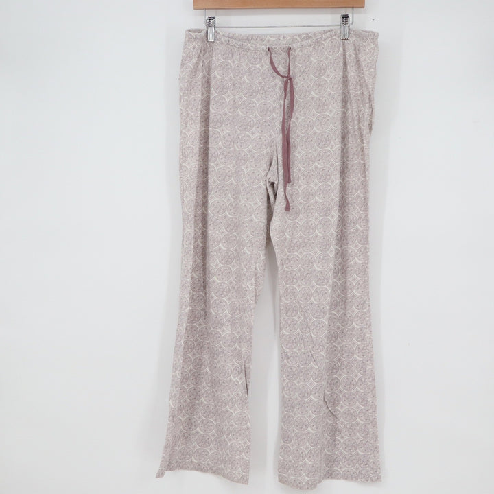 Gilligan & O'Malley Lavender Medallion Pajama Pants XL Wide Leg Cotton Blend
