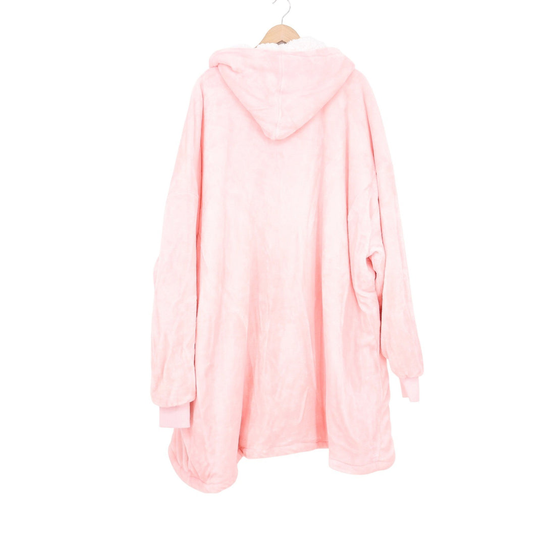 The Oodie Wearable Blanket Hoodie Pink Oversized Sherpa Lined Fleece One Size