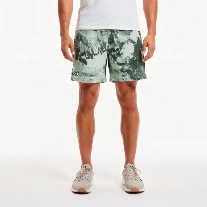 Under Armour Mens Vanish Woven 6in Printed Training Shorts Green Tie Dye