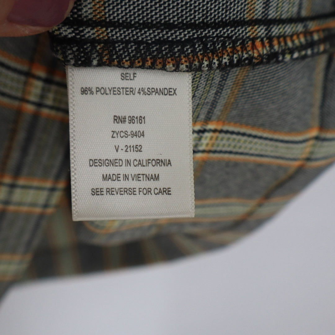 Bebop Grey Plaid Pinafore Mini Dress Overall Straps Grommet Large