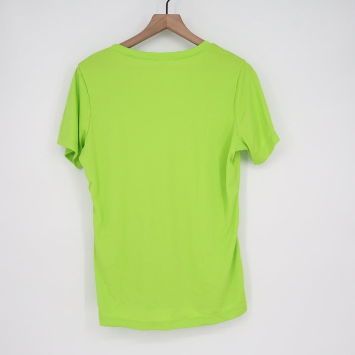 Opna T Shirt Womens Large Neon Green V Neck Short Sleeve Active Wear Pullover