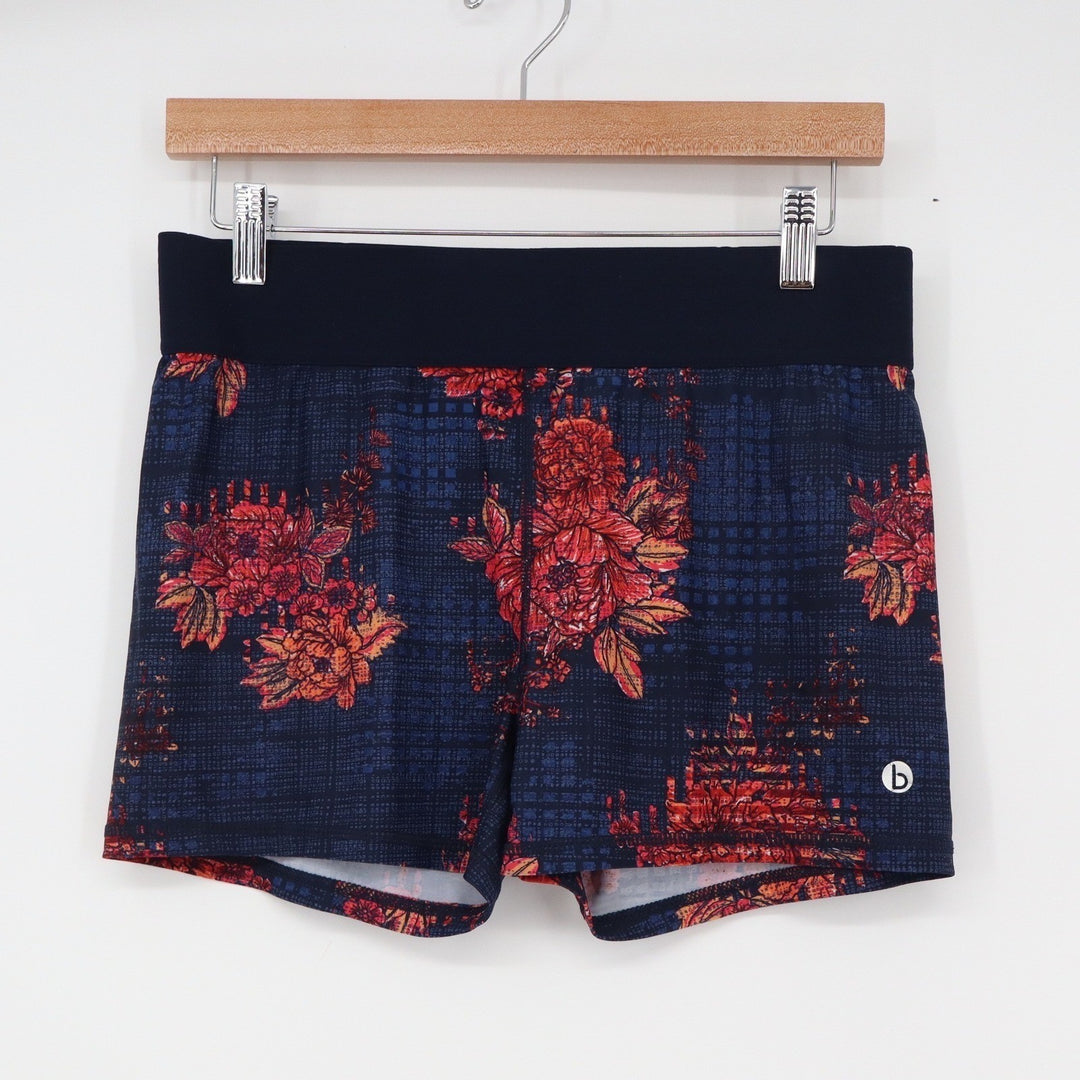 Cotton On Body Womens Floral Athletic Shorts Navy Red 666338 Size L