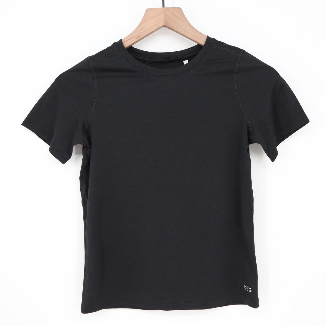 DSG Boys Movement Tee Pure Black Short Sleeve Athletic Shirt S 8-9