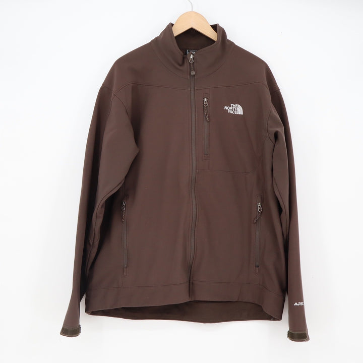 The North Face Softshell Jacket Mens XL Apex Bionic Brown Windproof Good