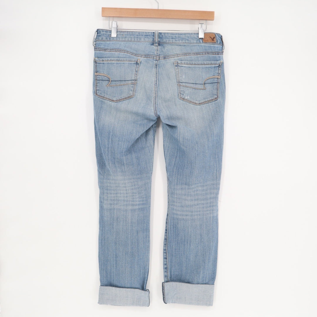 American Eagle Outfitters Jeans Womens 8 Blue Denim Cotton Distressed Skinny Leg