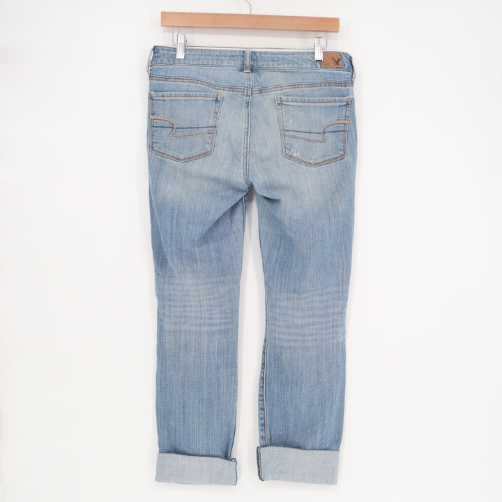 American Eagle Outfitters Jeans Womens 8 Blue Denim Cotton Distressed Skinny Leg