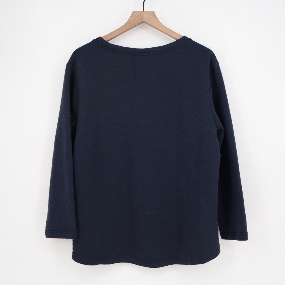 Beautyrest Sweatshirt Womens 1X Navy Round Neck Kangaroo Pocket Long Sleeve