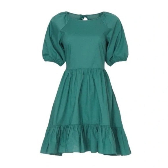 Peter Som X RTR Green Puff Sleeve Dress Size 4