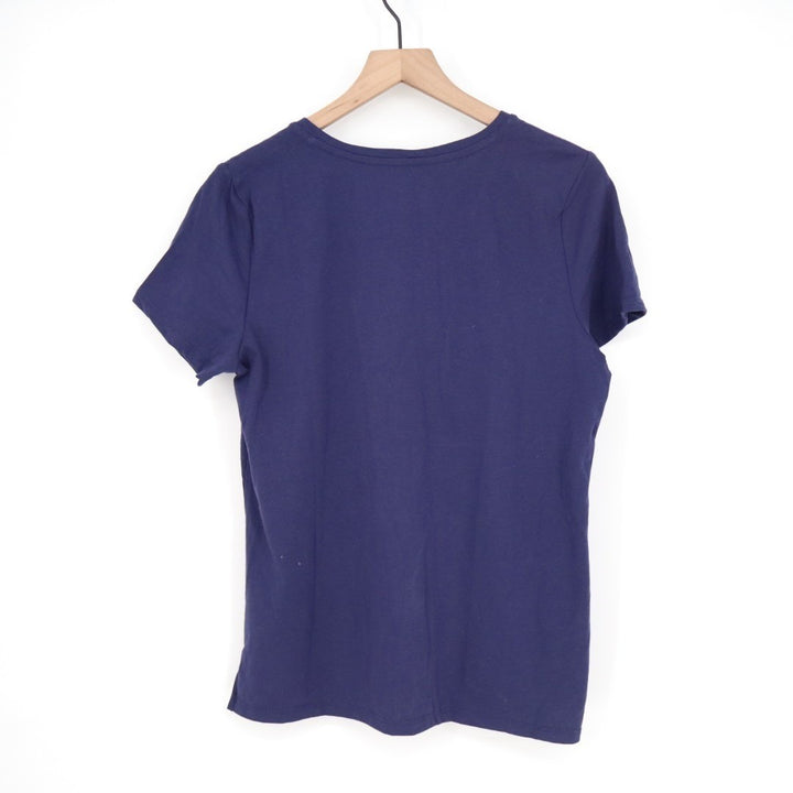 Charter Club Intimates Sleepwear Top Womens M Blue V-Neck Short Sleeve Pullover