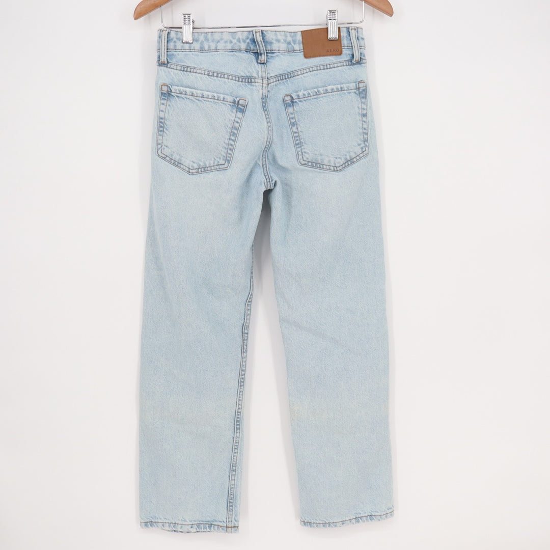 Aeropostale Jeans Womens 0 Short Blue Denim Cotton Pockets Mid-Rise Straight Leg