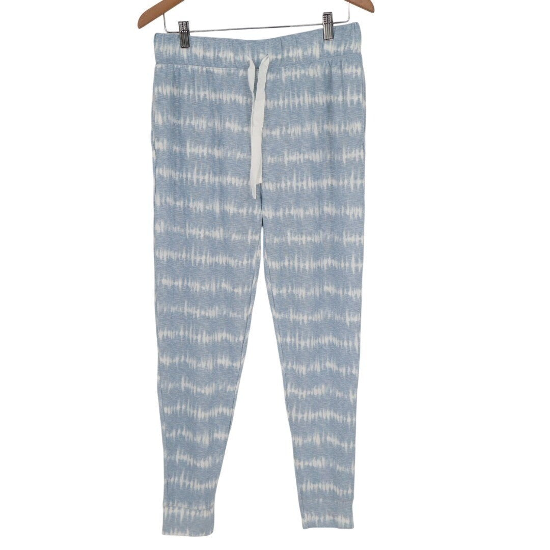 Roudelain 2-PC Pajamas Set Womens Large Blue White Striped Stretch High Low Hem