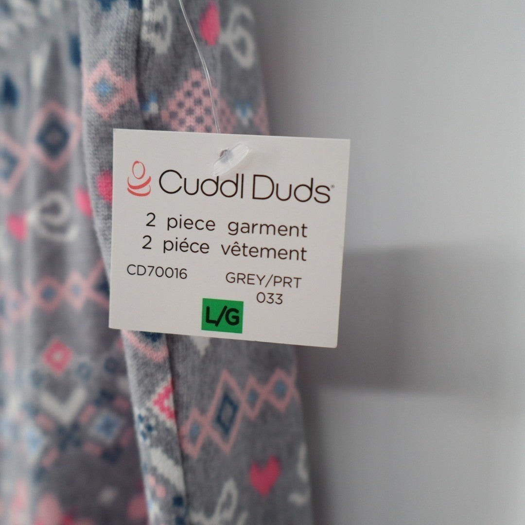 Cuddl Duds Fleece Pajama Bottom Womens Large Multi Printed Stretch Elastic Waist