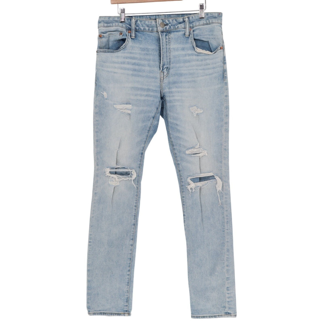 American Eagle Outfitters Jeans Mens 34x34 Blue Cotton Stretch Distressed Skinny